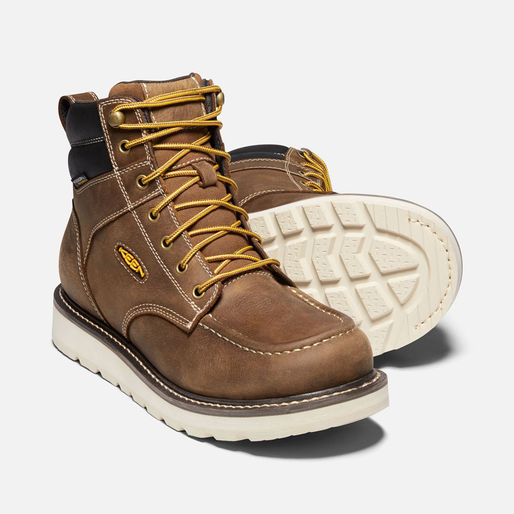 Bottes de Baskets Keen Homme Marron | Cincinnati 6\" Waterproof (Soft Toe) | YOKLW-8237